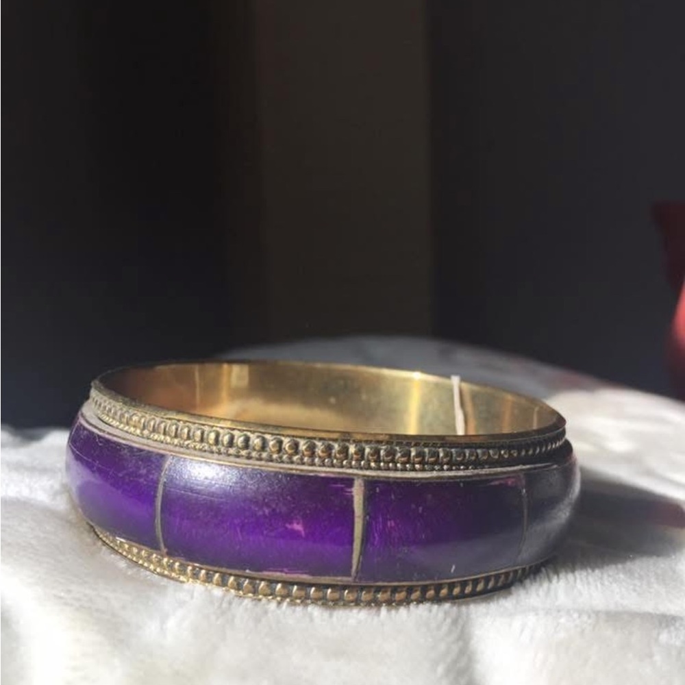 Vibrant Purple and Gold Bracelet